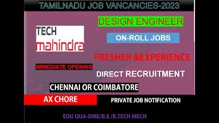 TECH MAHINDRA DESIGN JOB 2023