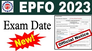 EPFO Exam Date 2023