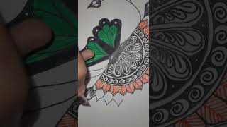 Draw a simple Butterfly Mandala art with me #colorful #mandalaartforbeginners #youtubeshorts