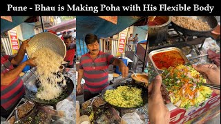 Bhau is Making Poha with His Flexible Body in Pune | Tari Poha 20 Rs Plate