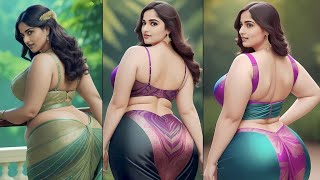 [Beautiful plus size Indian Ai model  Saree Color and stylish Design Ideas for Women Prat 28