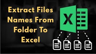 How To Extract File Names From Folder To Excel #TechMirages #Excel