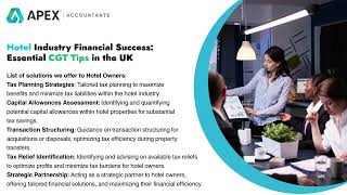 Hotel Industry Financial Success: Essential CGT Tips in the UK