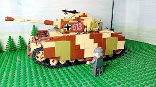 Lego WW2 Stopmotion U.S and German soldiers advancing with there tanks.