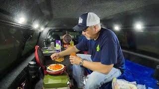 Solo Truck Camping | Fishing Challenge from SUBSCRIBERS | Quesadilla PIZZA!