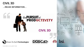 CIVIL 3D THE PURSUIT OF PRODUCTIVITY