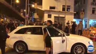 Hong Kong protesters attacked random person. This man kept asked: why are you doing this?