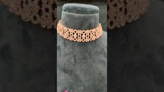 Classy Silver Choker Set Rose Gold  NEC08122210