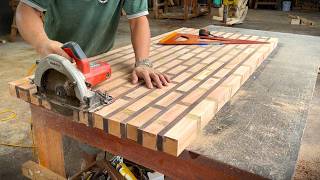 How A Young Carpenter Created A Masterpiece - Using Discarded Logs To Create A Dining Table