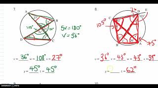 Circle Theorems Mini Test Part 2