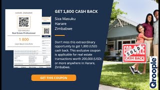 Get 1,800 (USD) cash back from Siza Masuku in Harare, Zimbabwe