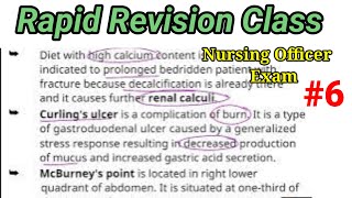 Important Key Points For Nursing Officer Exam | Rapid Revision Class | NORCET | RRB | JIPMER | #6