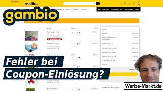 Gambio Fehler bei Coupon-Einlösung?