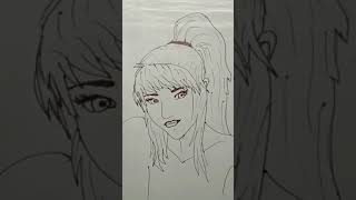 Girl anime drawing #shorts || how to draw girl anime #shorts