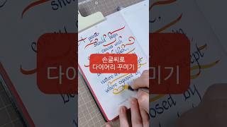 손글씨로만 다이어리 꾸미기✨🖋️ #calligraphy #art #다꾸 #timelapse #shorts