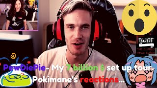 PewDiePie My 7 Billion $ set up tour l Pokimane Reacts To PewDiePie l Reaction of Pokimane l