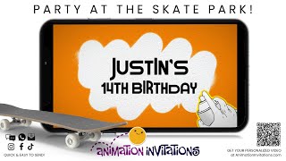 Graffiti Skateboard Invite - CUSTOMIZE THIS VIDEO INVITE!