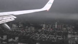 KLM / B737-800W [PH-BXB] stormy landing @ Amsterdam-Schipol 02.04.2015