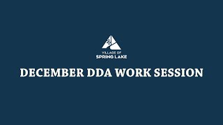 December DDA Work Session