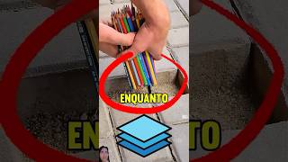 Ele preencheu o bloco faltante com canetas 🖊️ 🧱#shortsvideo #funny #duetando #duetos