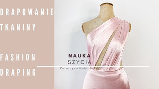 Drapowanie tkaniny na manekinie | satyna | tworzenie sukienki wieczorowej | tutorial | fashion