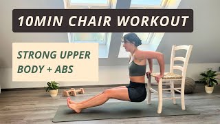 10min Upper Body + Abs Chair Workout