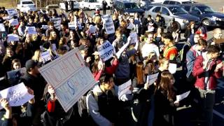 Easthampton High School students rally outside of city hall Thursday, March 30, 2017