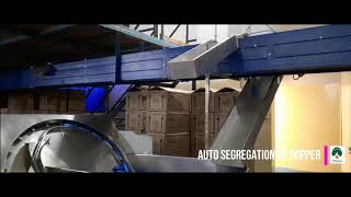 Inclined conveyors and overhead conveyor with auto segregation  - Turnkey project