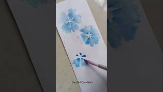 DIY easy Floral Bookmark using watercolour🔖😍💙#shorts #watercolor #youtubeshorts #art #bmartcreations