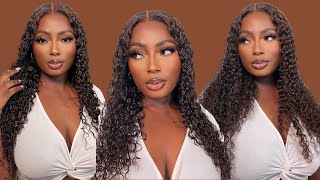 5X5 CHOCOLATE BROWN KINKY CURLY WIG FT LUVME HAIR