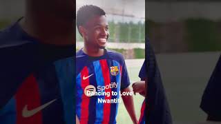 Dancing to Love Nwantiti by Ckay jamming in the Barcelona FC Store 🕺🕺