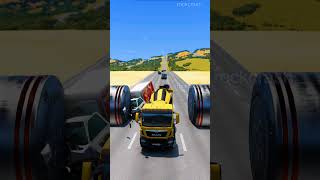 Men Truck vs Bollards crash 111 #beamngdrive #shorts #truck