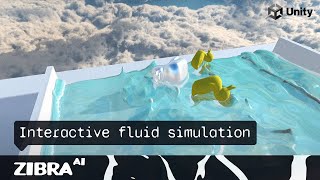 Liquid simulation Unity3D Demo.Two-way rigid to fluid coupling. Zibra Liquids