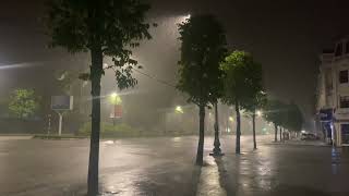 HEAVY RAIN on Road at Night to Sleep