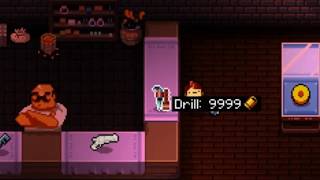 Enter the Gungeon : Get the DRILL from the shop without paying.