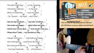 You Are My Sunshine - Traditional, Cover, Chords, Lyrics - Play Along!