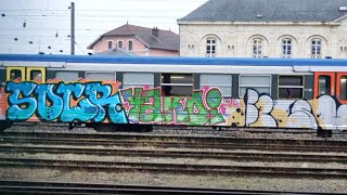 GRAFFITI ON A TRAIN [BCV,ONG,GAK,HSK...crew]