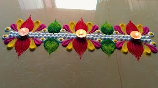 Top 5 border rangoli designs/Laxmi poojan rangoli/Diwali rangoli/border rangoli/rangoli