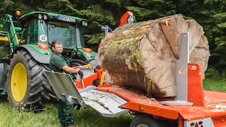 How Large Firewood Processor & Log Splitter Works? Amazing Woodworking Processing Line Machinery