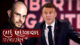 La conférence de presse d'Emmanuel Macron - Le Café Rhétorique - Stream du 17/01/2024