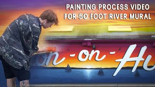 RIVER MURAL PAINTING PROCESS CROTON - ON - HUDSON