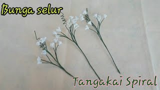 bunga selur - cara membuat tangkai spiral