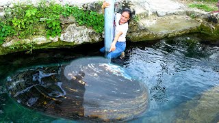 Quan saw a big river clam in his eyes, and the beautiful woman went into the water and picked it up