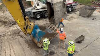 Bucket deployment and excavation, 7/31/2023