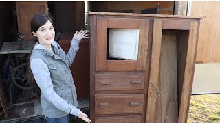 The journey of an armoire, from mouse house to storage pantry - Vintage wardrobe furniture makeover