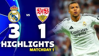 REAL MADRID vs STUTTGART (3-1) | RESUMEN y GOLES Jornada 1 | Champions League 2024/25