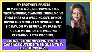 My brother's fiancée demanded $10,000 for their wedding, "as a wedding gift!" but when I refused!