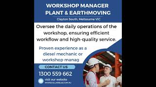 Workshop Manager | Plant & Earthmoving | Melbourne