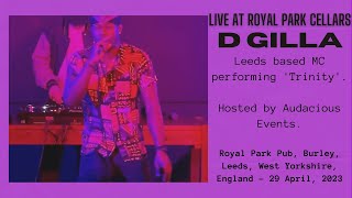 D Gilla performing 'Trinity' at Royal Park Cellars, Leeds, West Yorkshire, England - 29 April, 2023