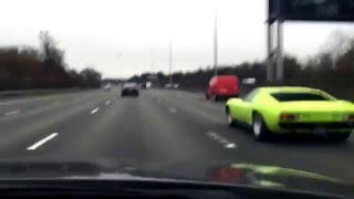 Lamborghini Miura SV driving near London